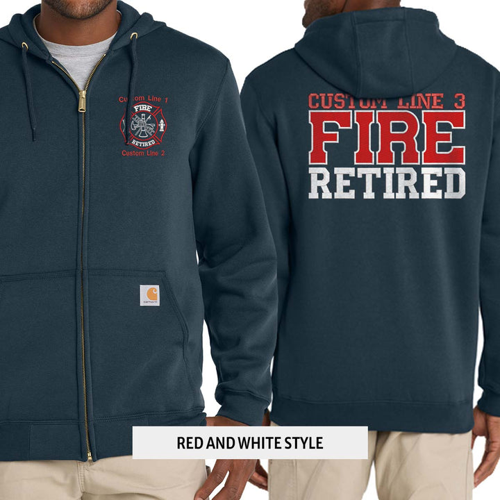Customized Fire Retired Carhartt® Midweight Full-Zip Hoodie