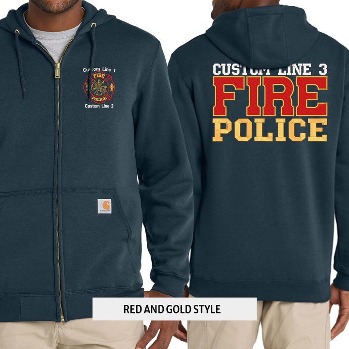 Customized Fire Police Carhartt® Midweight Full-Zip Hoodie