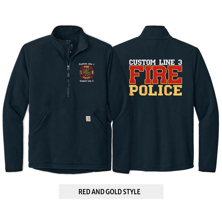 Customized Fire Police Carhartt® Textured 1/2-Zip Fleece Jacket