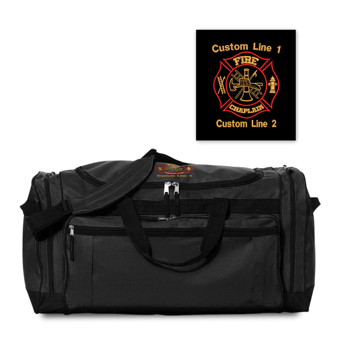 Customized 27" Large Duffel Bag with Fire Chaplain Embroidery