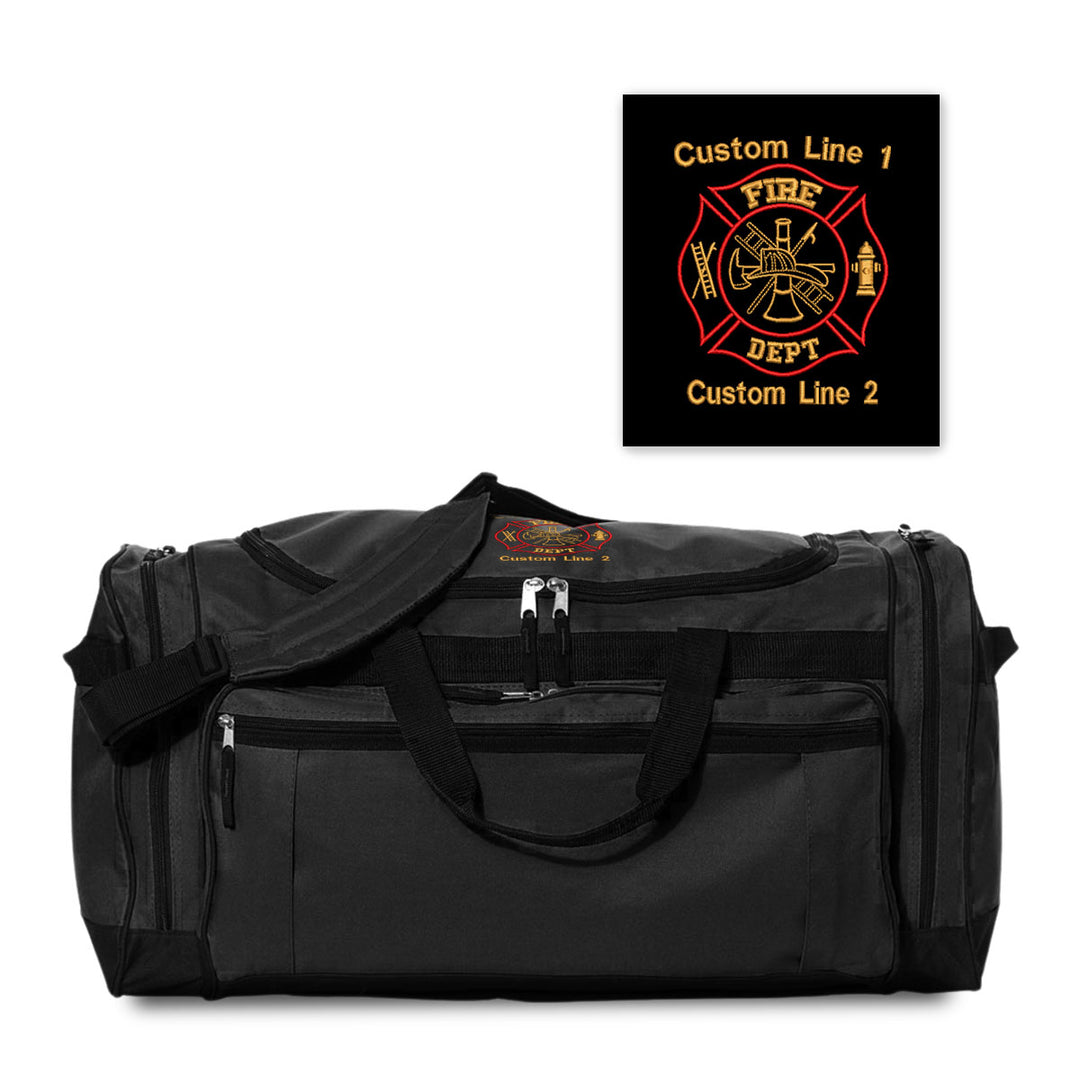 Customized 27" Large Duffel Bag with Fire Department Embroidery