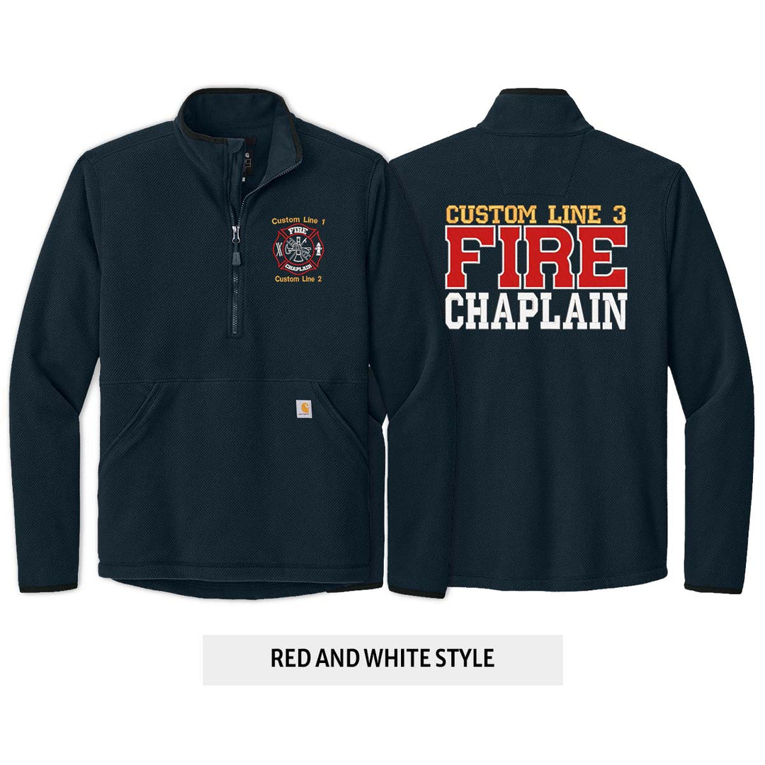Customized Fire Chaplain Carhartt® Textured 1/2-Zip Fleece Jacket