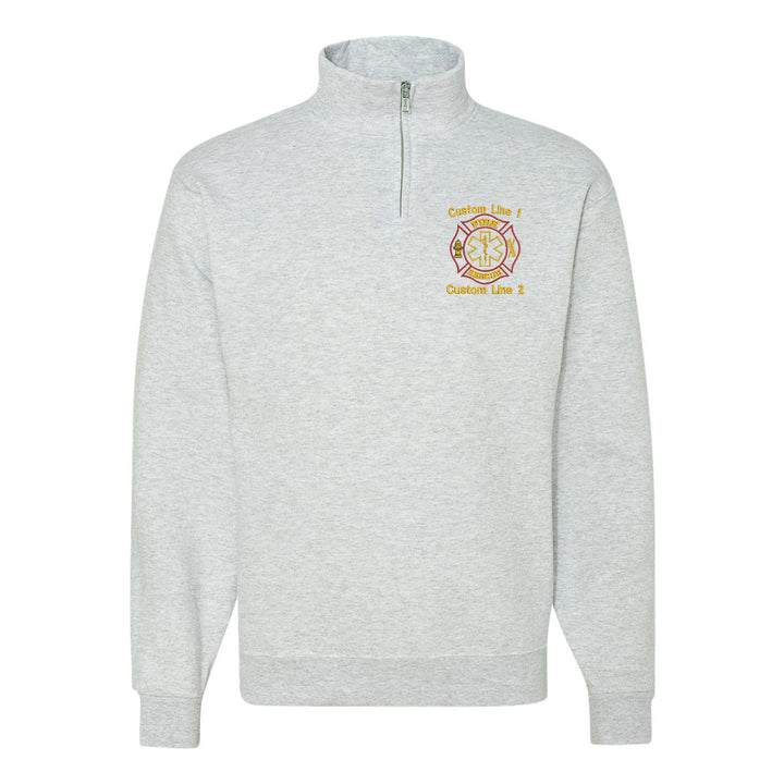 Customized Classic Quarter Zip Job Shirt with Fire Rescue Embroidery 