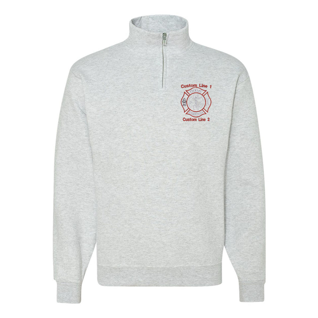 Customized Classic Quarter Zip Job Shirt with Fire Rescue Embroidery 