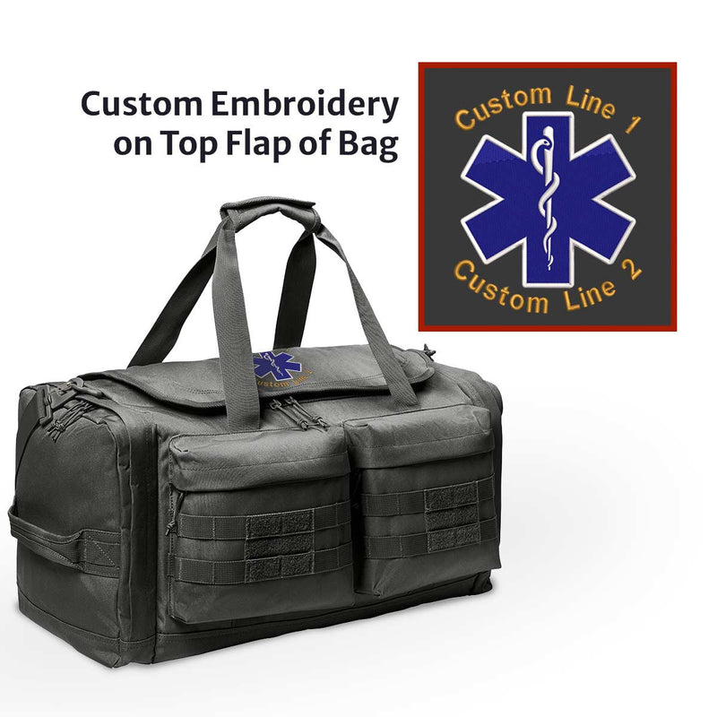 Durable tactical duffel bag for EMS professionals with ventilated shoe compartment