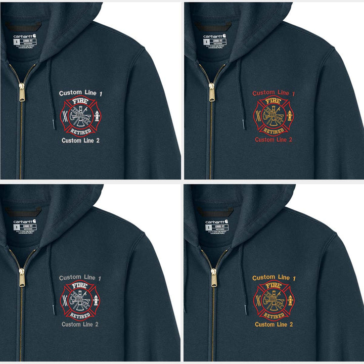 Customized Fire Retired Carhartt® Midweight Full-Zip Hoodie