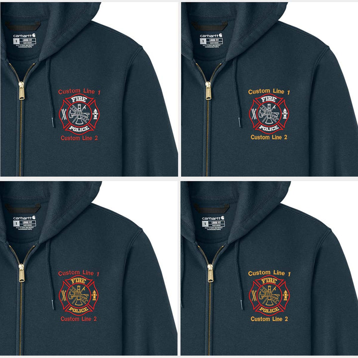 Customized Fire Police Carhartt® Midweight Full-Zip Hoodie