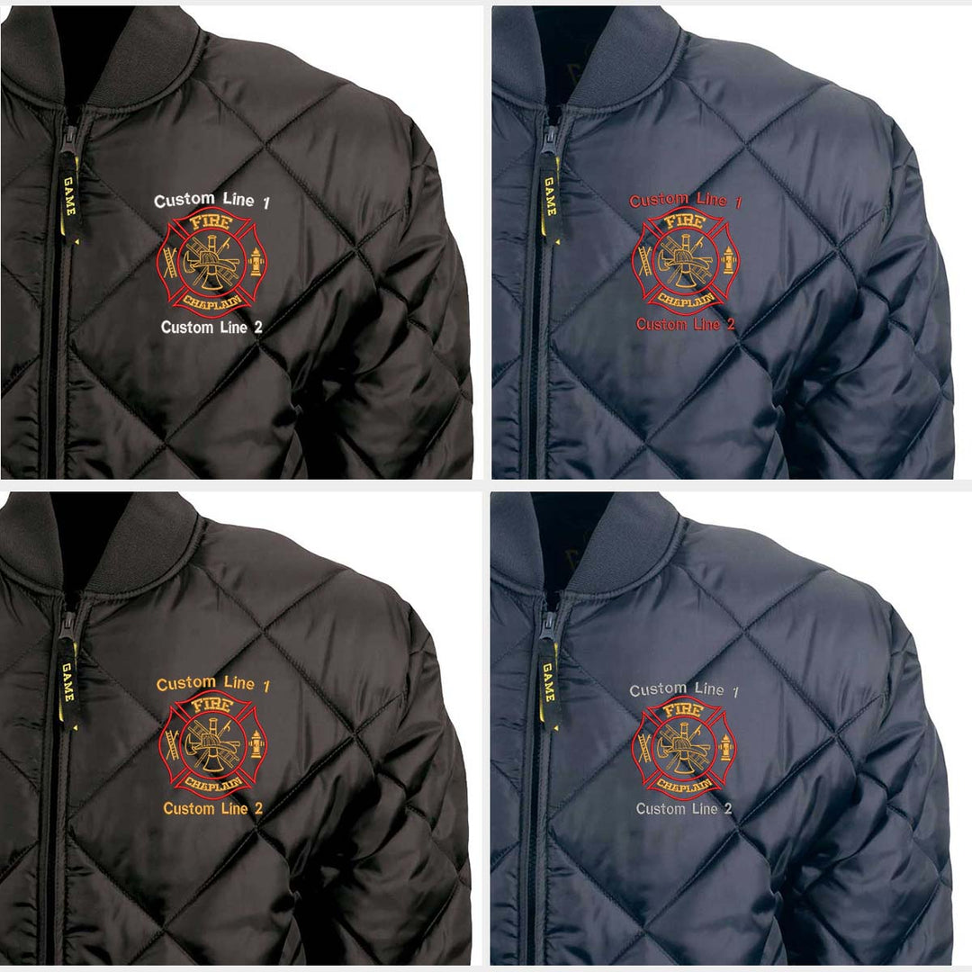 Customized Red and Gold Fire Chaplain Bravest Jacket