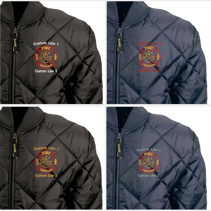Customized Red and Gold Fire Chaplain Bravest Jacket