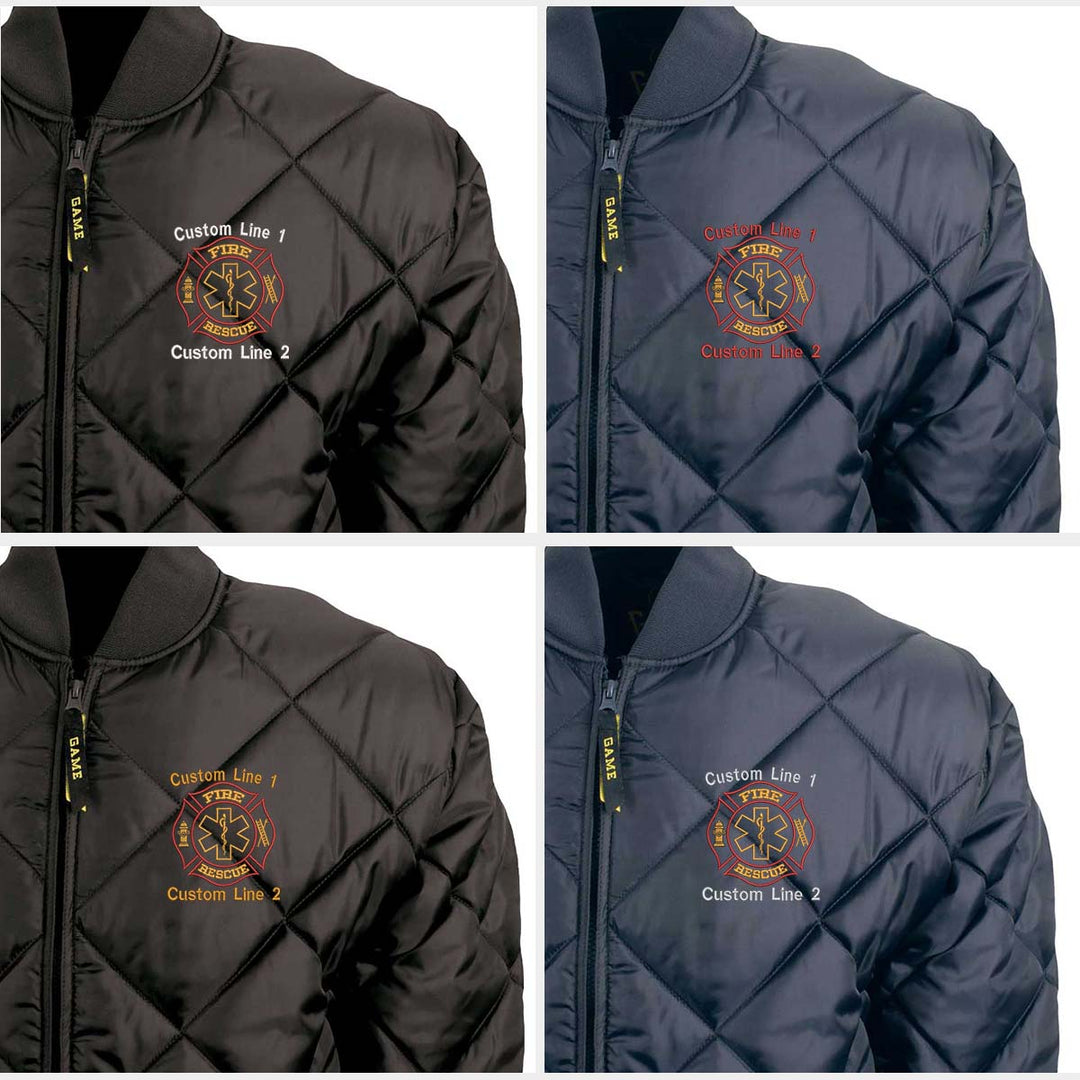Customized Red and Gold Fire Rescue Bravest Jacket