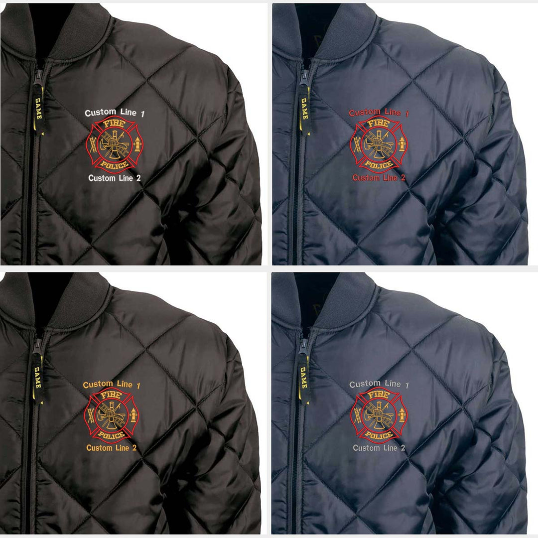 Customized Red and Gold Fire Police Bravest Jacket