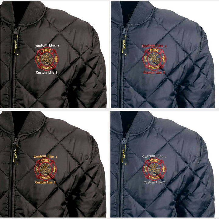 Customized Red and Gold Fire Police Bravest Jacket