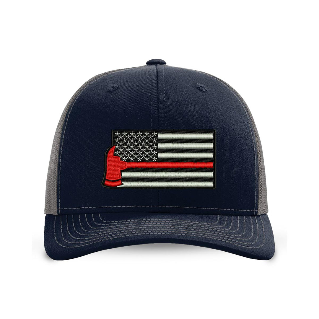 Thin Red Line Axe Flag Snapback Trucker Hat