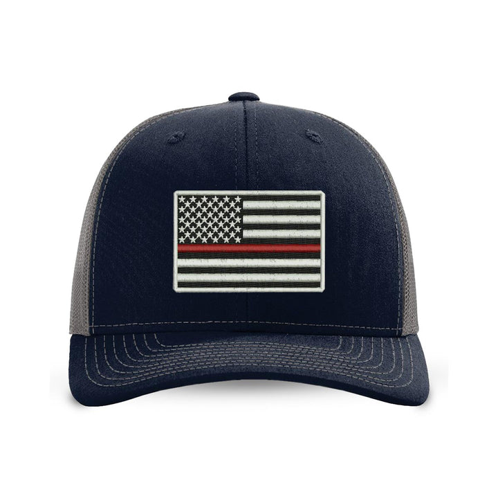 Thin Red Line Embroidered Snapback Trucker Hat