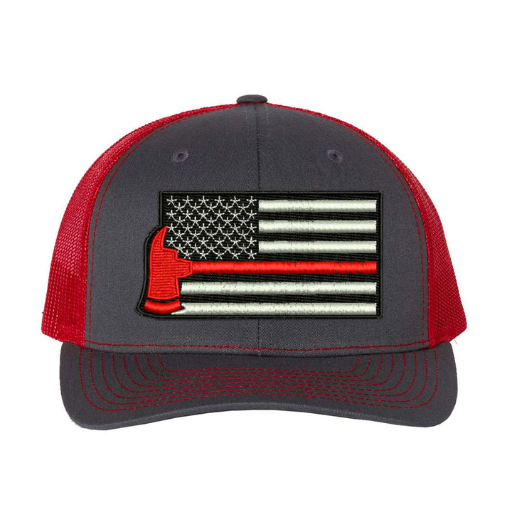 Firefighter tribute hat with breathable mesh back and curved visor