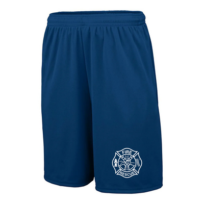 Fire Rescue Navy 9 Inch Gym Shorts with Pocket