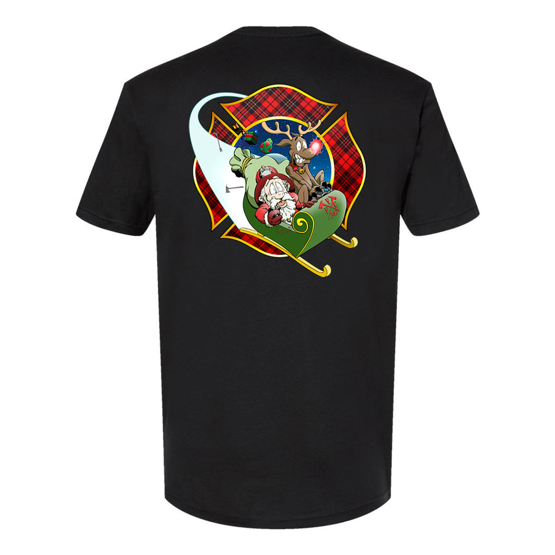 Christmas Plaid Maltese Firefighter Premium T-Shirt