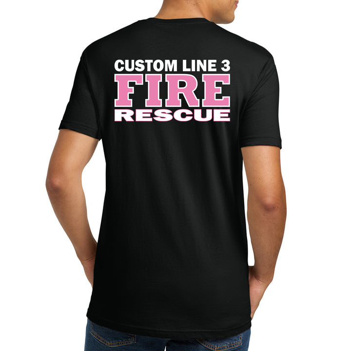 Fire Rescue Breast Cancer Awareness Shirt for fire department crews and supporters #color_black