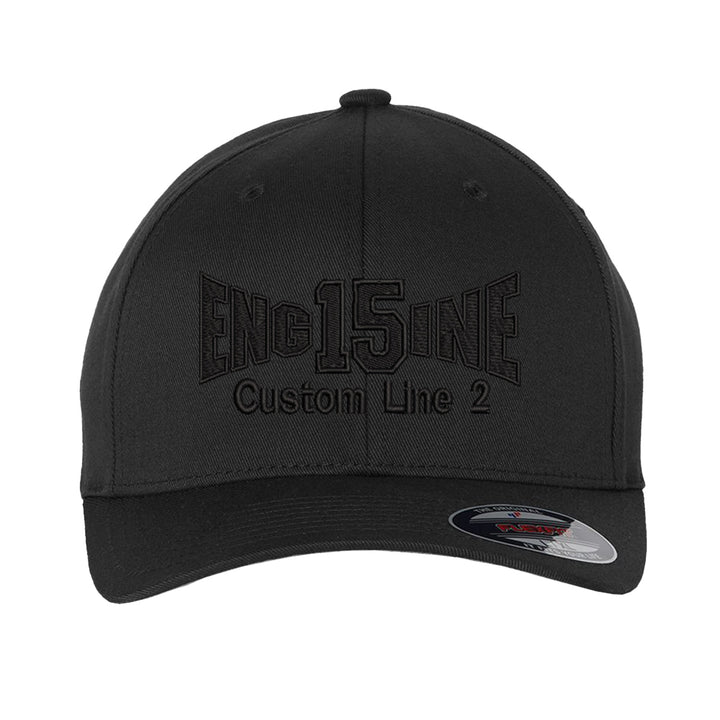 Personalized Fire Dept Engine Blackout FlexFit Hat