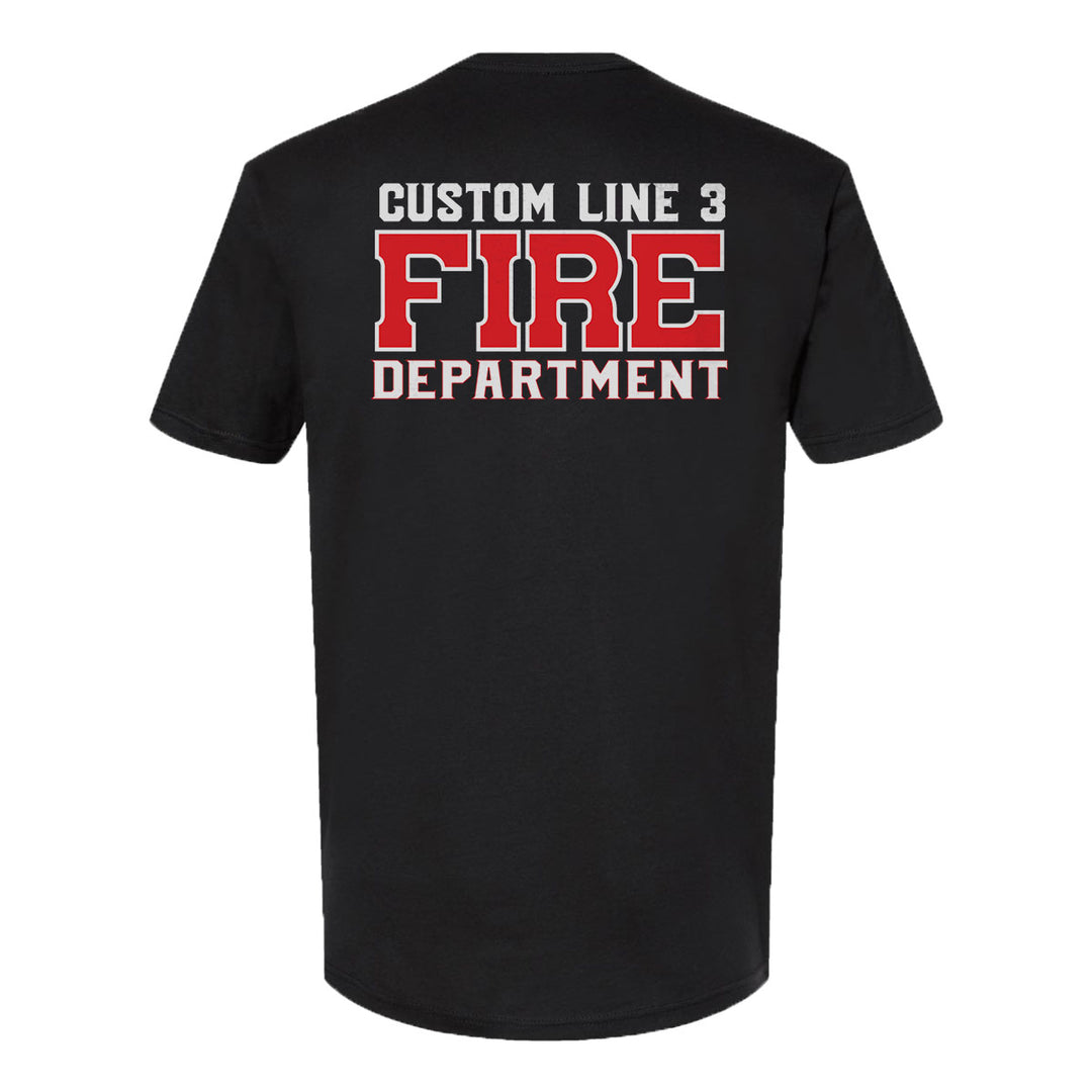 Customized red and white Fire Department premium t-shirt