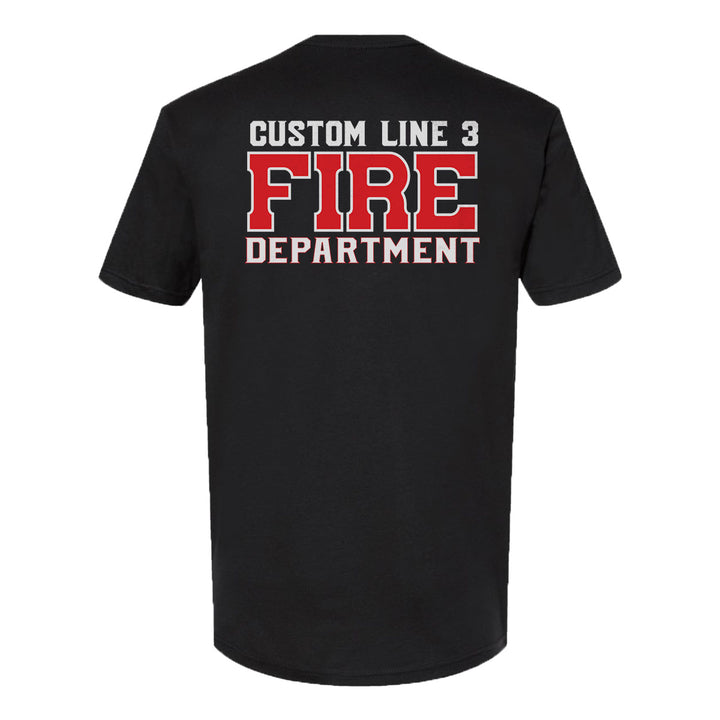 Customized red and white Fire Department premium t-shirt