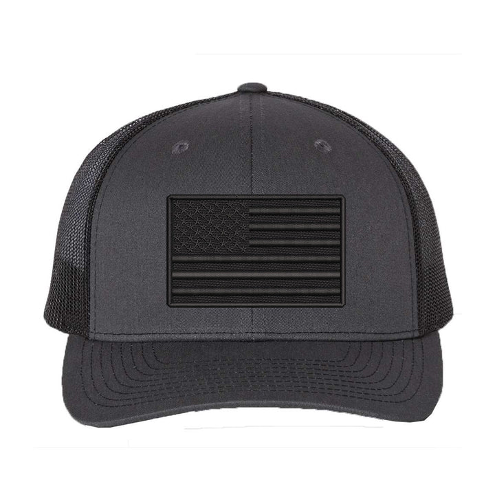 Thin Red Line blackout flag snapback hat front view