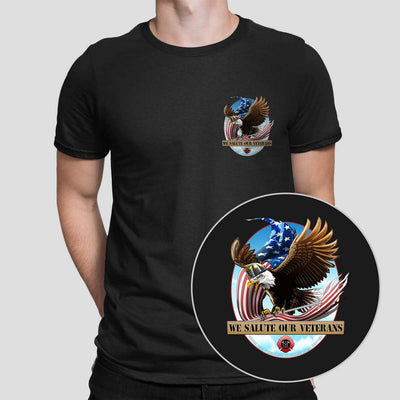 We salute our veterans eagle design firefighter shirt