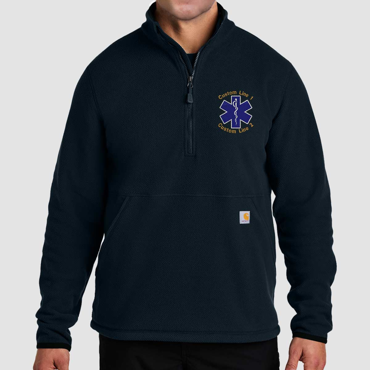 Customized Carhartt® Textured 1/2-Zip Fleece Jacket with Star of