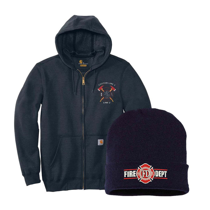 Carhartt® Midweight Zip-Up Hoodie & Beanie Bundle