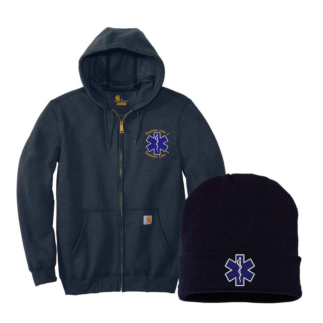 Carhartt® Midweight Zip-Up Hoodie & Beanie Bundle