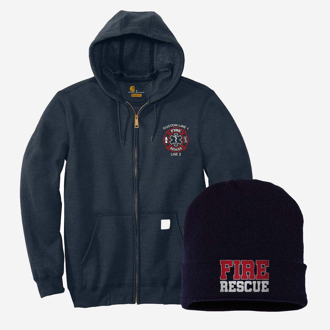 Carhartt® Midweight Zip-Up Hoodie & Beanie Bundle