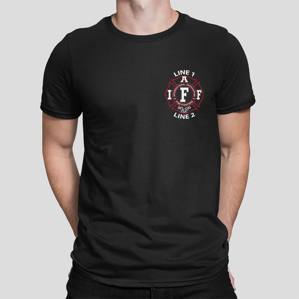 Premium IAFF t-shirt with personalized text