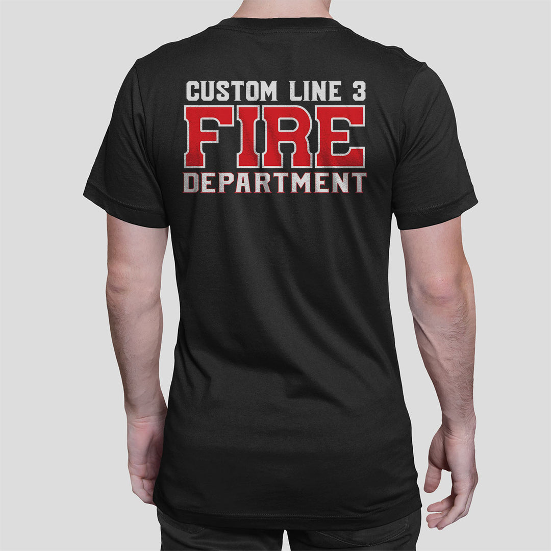 Custom Fire Department tee – red and white firefighter department design
