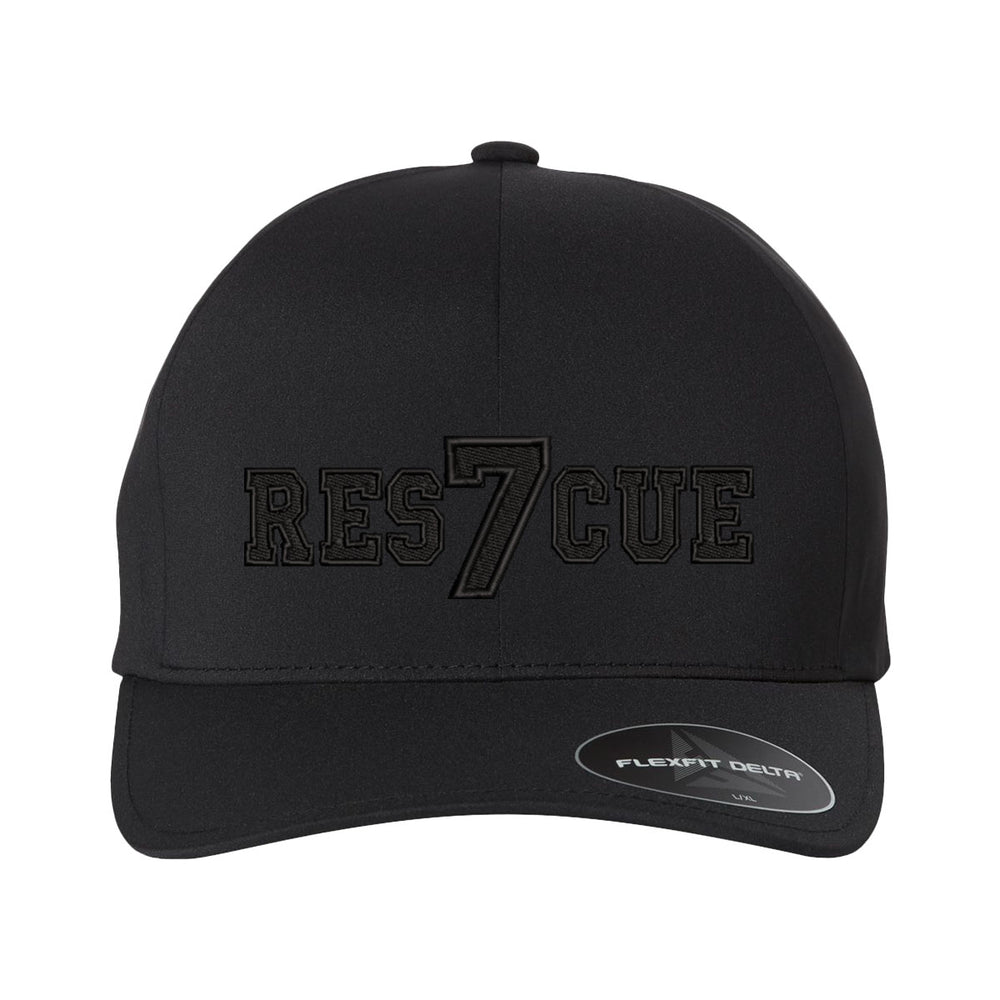 Custom Rescue Delta blackout hat for firefighters and fire department