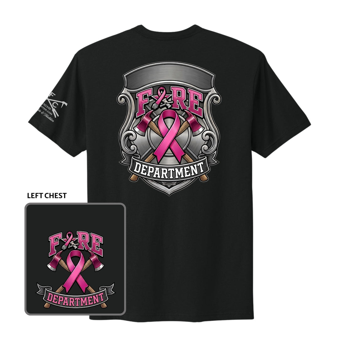 Industrial Breast Cancer Awareness Fire Department Custom T-Shirt