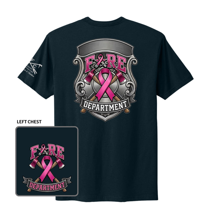 Industrial Breast Cancer Awareness Fire Department Custom T-Shirt