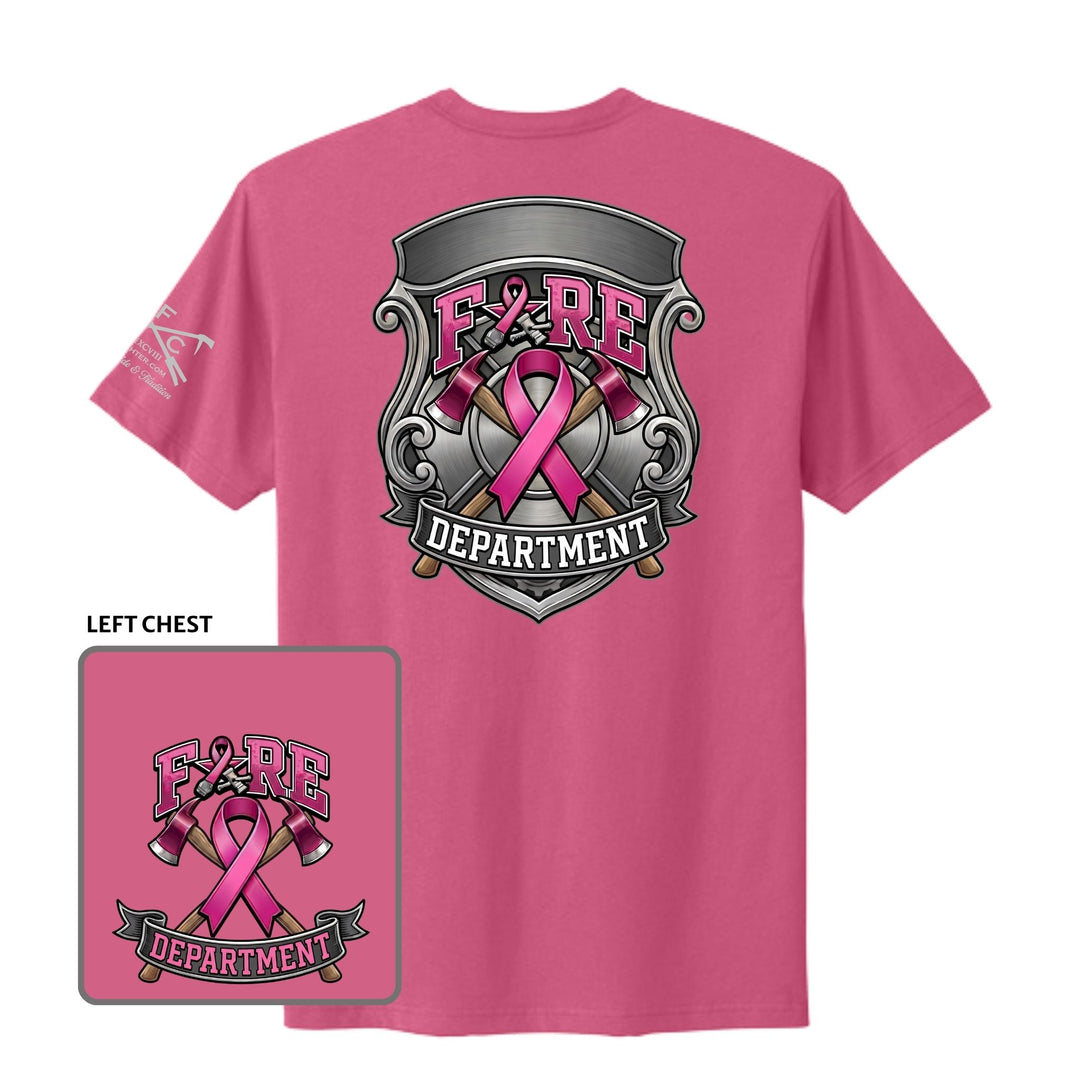 Industrial Breast Cancer Awareness Fire Department Custom T-Shirt