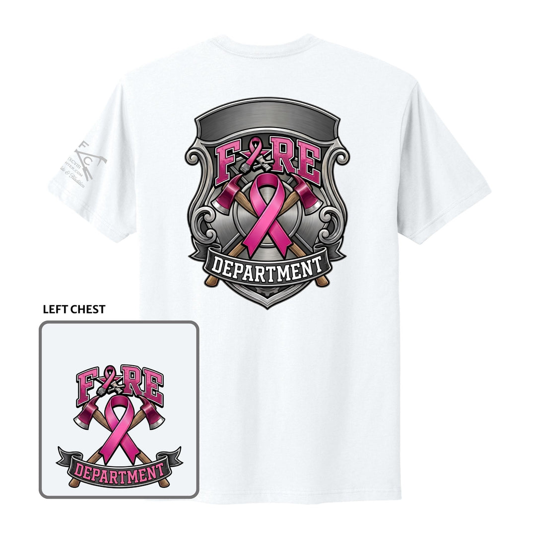 Industrial Breast Cancer Awareness Fire Department Custom T-Shirt