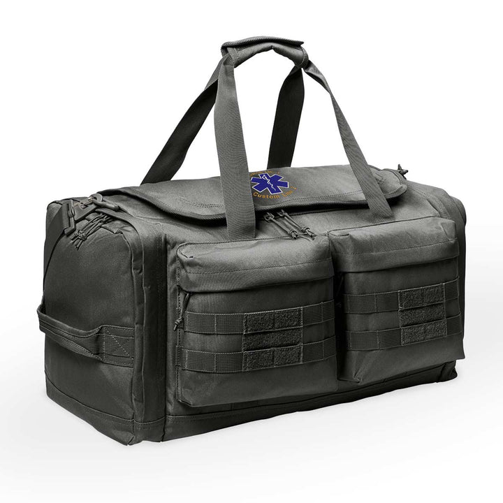 Custom EMS duffel bag with name and station embroidery, perfect for work or off-duty