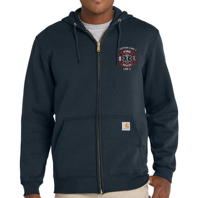 Hoodie with triple-stitched seams and a full zipper front, ensuring warmth and durability for firefighters in action.