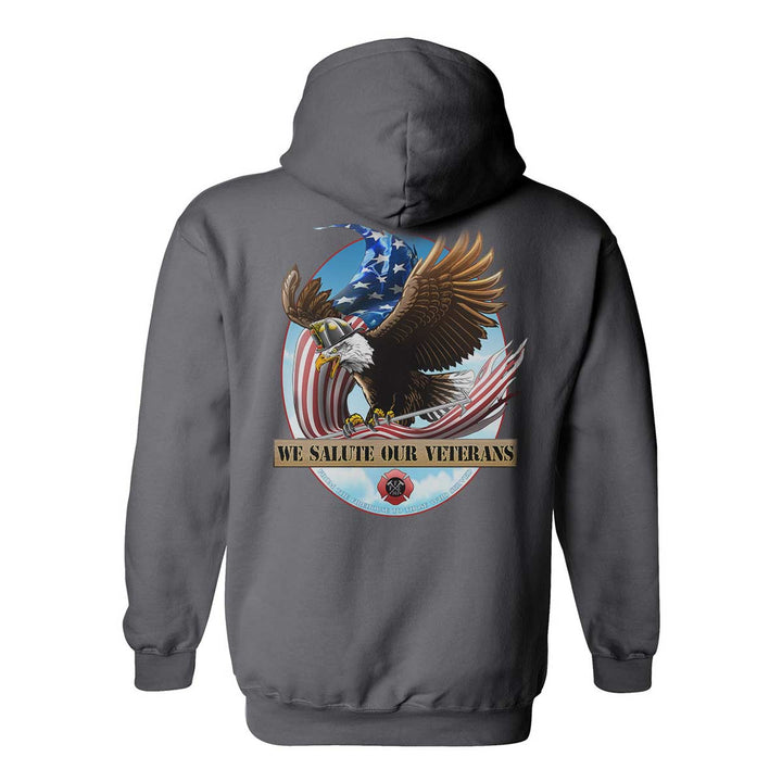 USA flag and eagle veteran firefighter hoodie