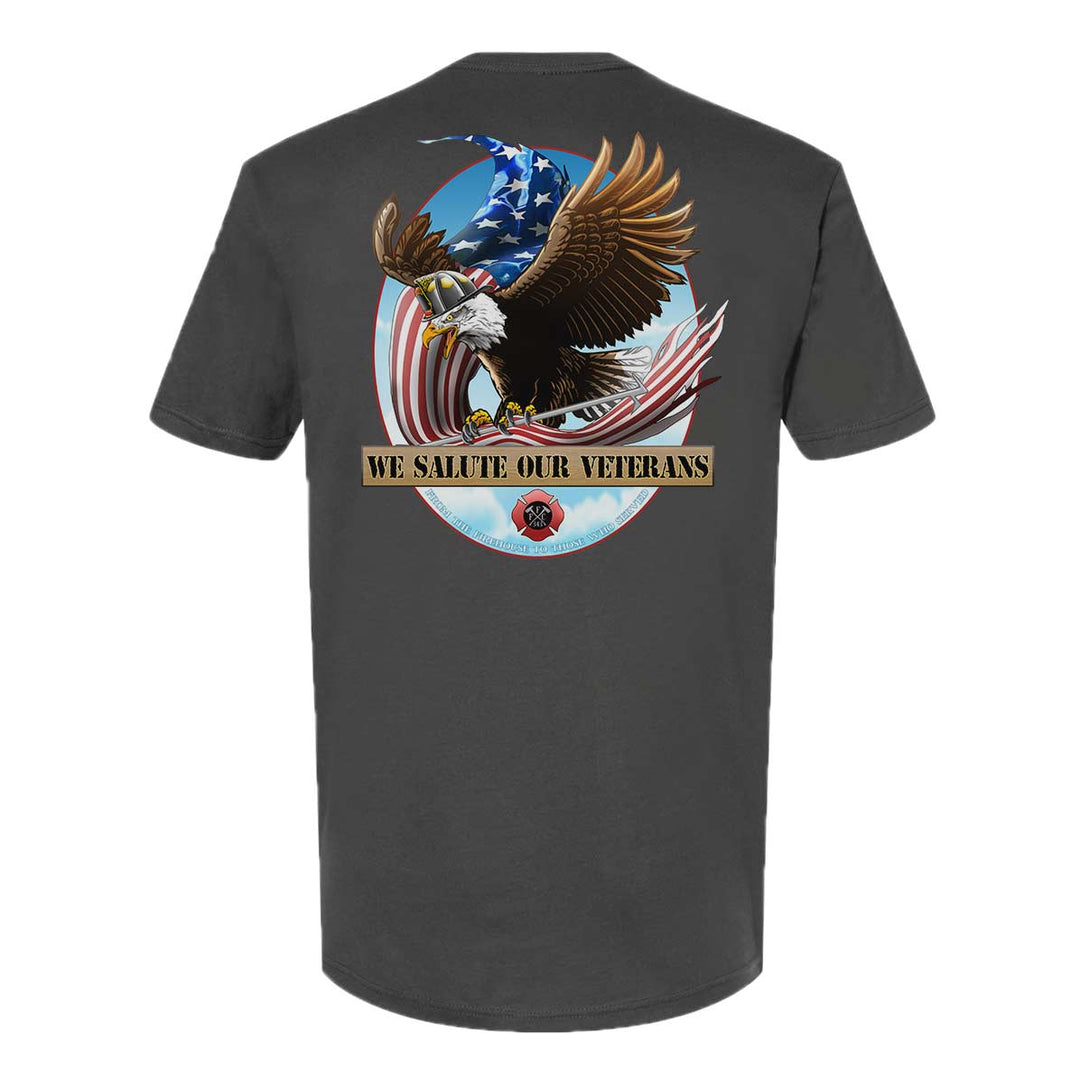 Veterans firefighter T-shirt with eagle and USA flag