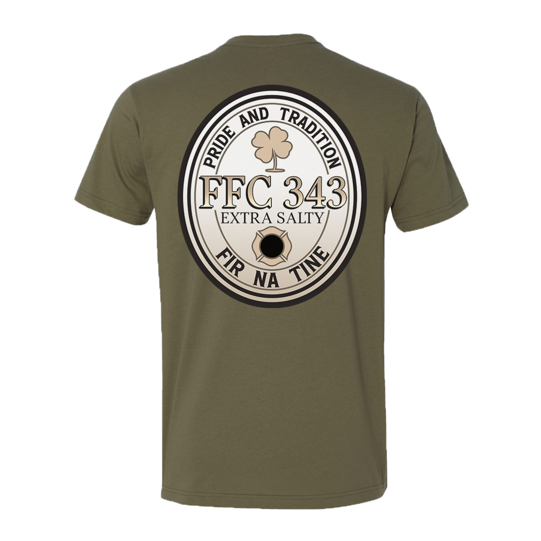 Men of Fire FFC 343 T-shirt, honoring the firefighter tradition.