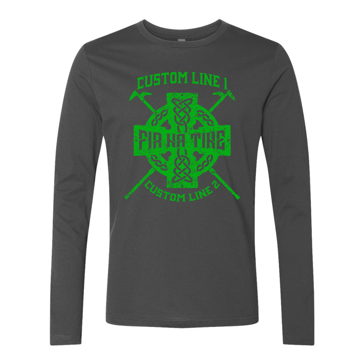  Firefighter Celtic Cross Long Sleeve Tee, honoring heritage and brotherhood in the fire service.