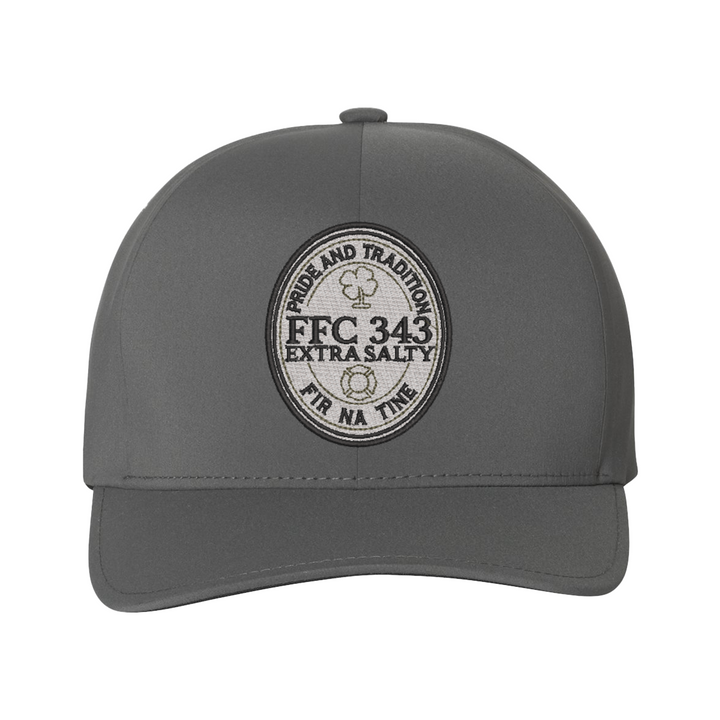 FFC 343 Extra Salty Stout Flexfit Delta hat with a sleek, seamless look, gift for firefighters