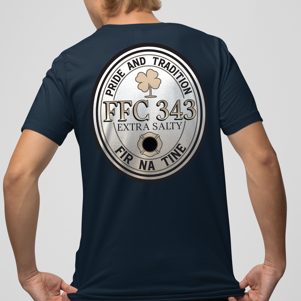 Extra Salty Stout Firefighter T-shirt featuring durable design for firemen.