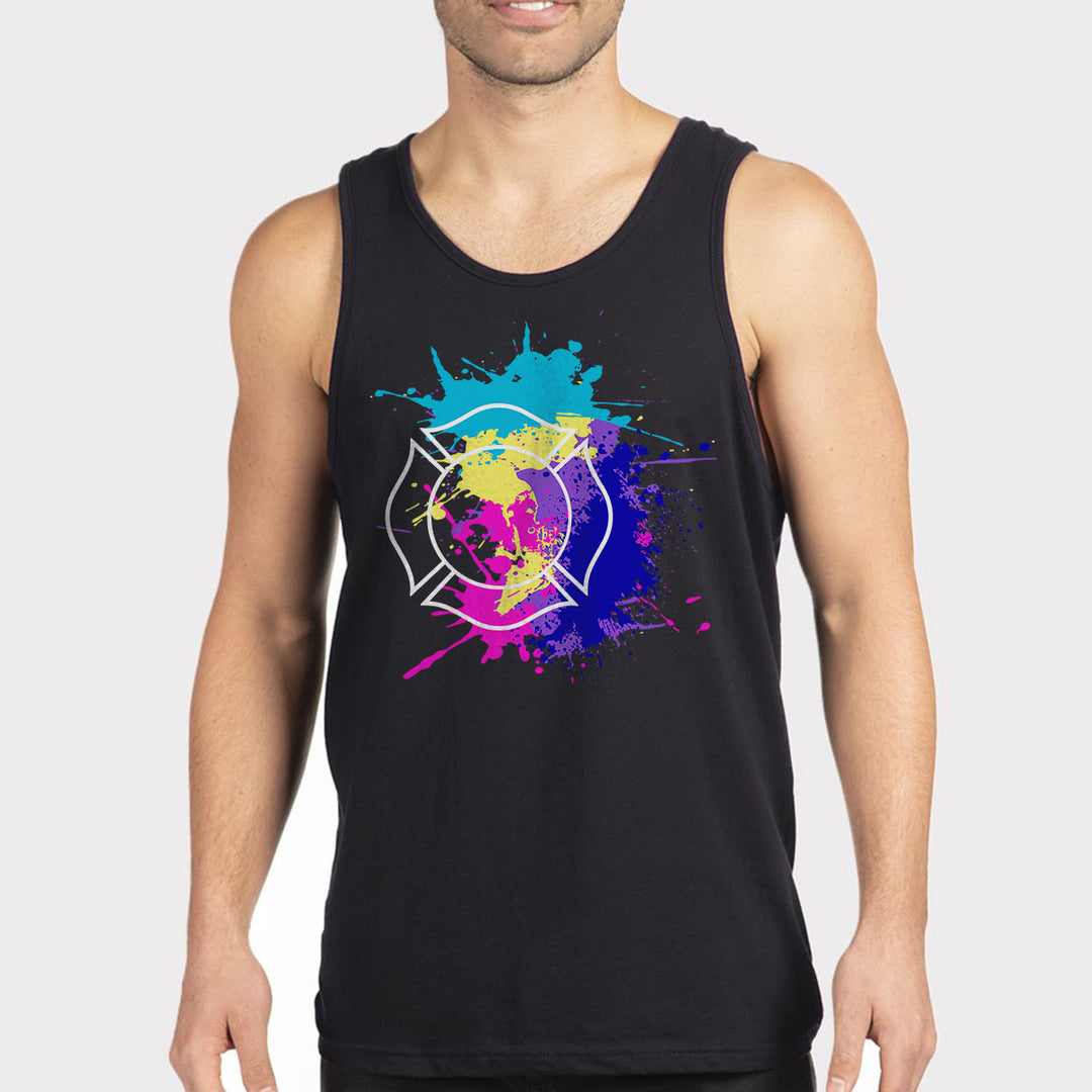 Premium firefighter tank top with Maltese cross