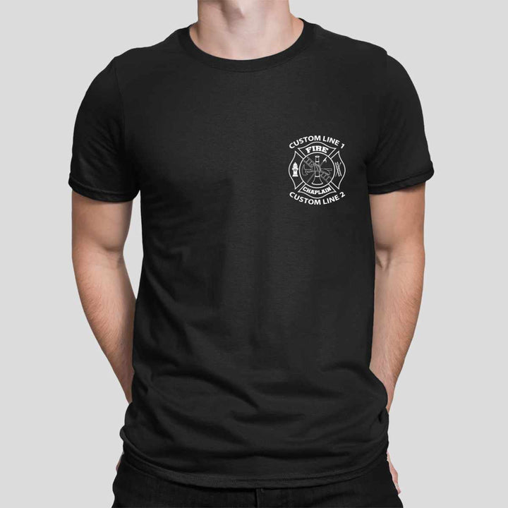 Firefighter Fire Chaplain t-shirt with department initials