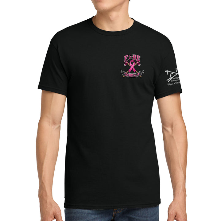 Industrial Breast Cancer Awareness Fire Department Custom T-Shirt