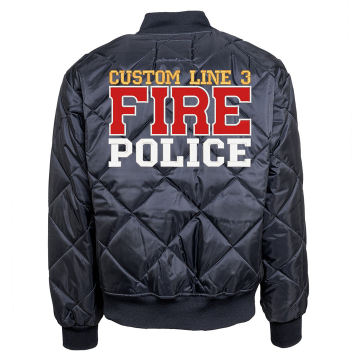 Customized Red and White Fire Police Bravest Jacket